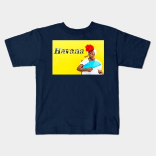 Cuban Woman With Cigar And Havana Text Kids T-Shirt